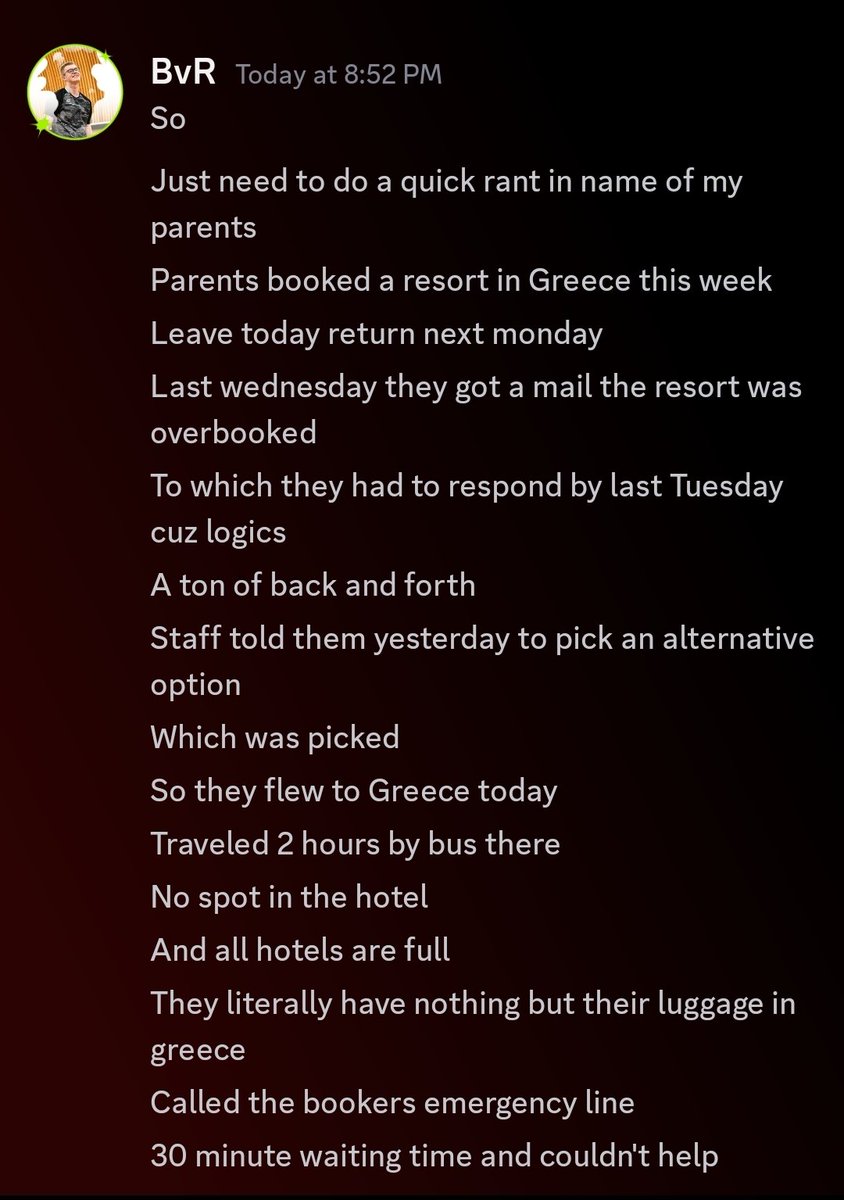 thebvrsquad's tweet photo. Vakantie met @Zoover zwaar af te raden. Tenzij je houdt van een survival vakantie en jezelf redden in een nieuw land.

Ouders mooi gestrand in Griekenland, top vakantie. https://t.co/8Gsai0ZhwN
