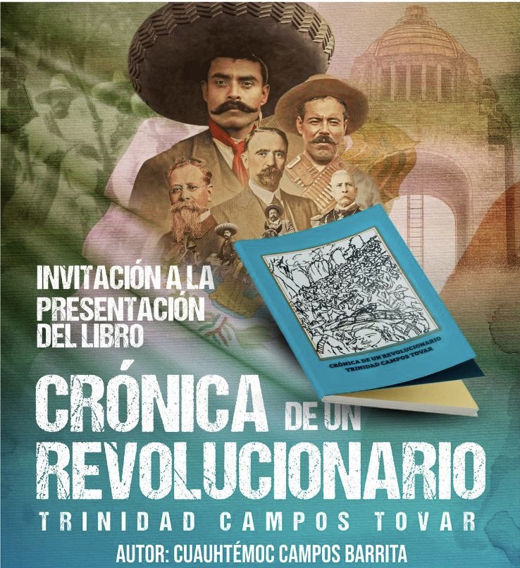 “Crónica de un Revolucionario” Es una obra que narra la verdadera historia de un hombre extraordinario que vivió los tumultuosos años de la Revolución Mexicana. Este libro revive los momentos olvidados de aquellos héroes anónimos, si quieres asistir a la presentación mándanos DM