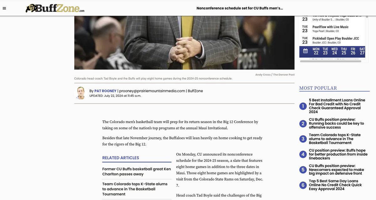 bwestnedge's tweet photo. @dailycamera are these really the 5 most popular articles on Buffzone right now? ;-) https://t.co/eLG1N0RRC0