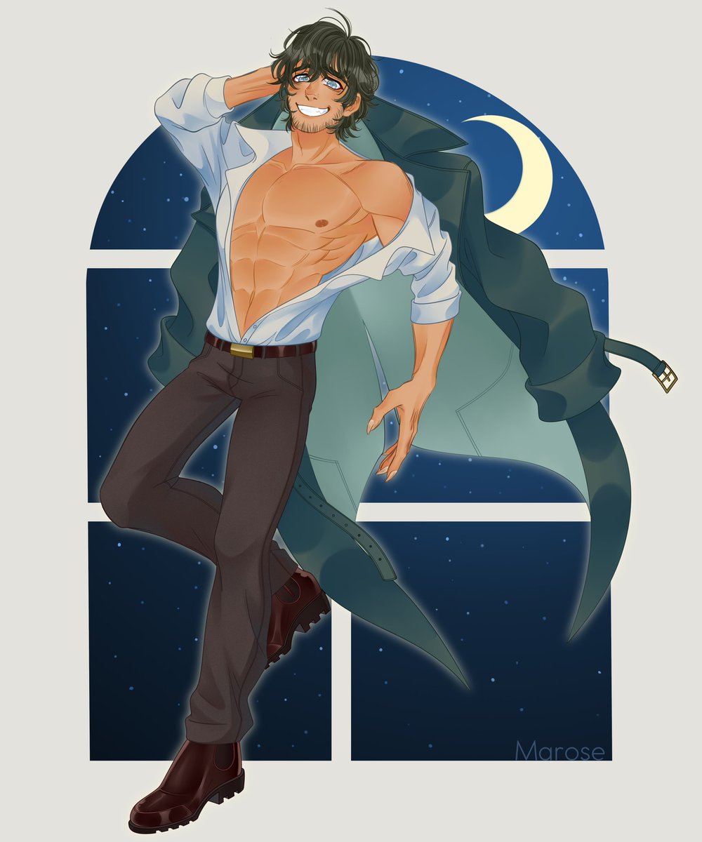 LABlanke's tweet image. Just in case you missed it and so I can pin it, here’s an amazing commission from Marose (@its_Marose) of my OC werewolf, Borkeck. He’s so pretty.