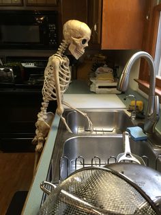 BunnieKat1962's tweet photo. #Skeleton 
#SkeletonLife 
There's always lots of dishes after after you make something. 🙄 These are pics leftover from the #DisasterDinnerParty 
Days!
#Skeleton 
#SkeletonLife https://t.co/sd9yPVFgZh
