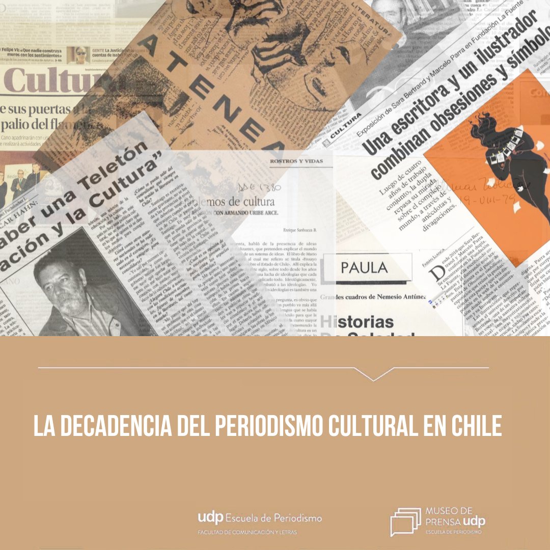 museoprensaUDP's tweet photo. En los últimos 20 años el periodismo cultural ha perdido presencia en los medios nacionales. En medio de la crisis generalizada de la prensa por la digitalización, medios como La Segunda, El Mercurio, La Tercera y LUN tuvieron que recortar drásticamente sus páginas culturales. https://t.co/JeMwJfIrbq