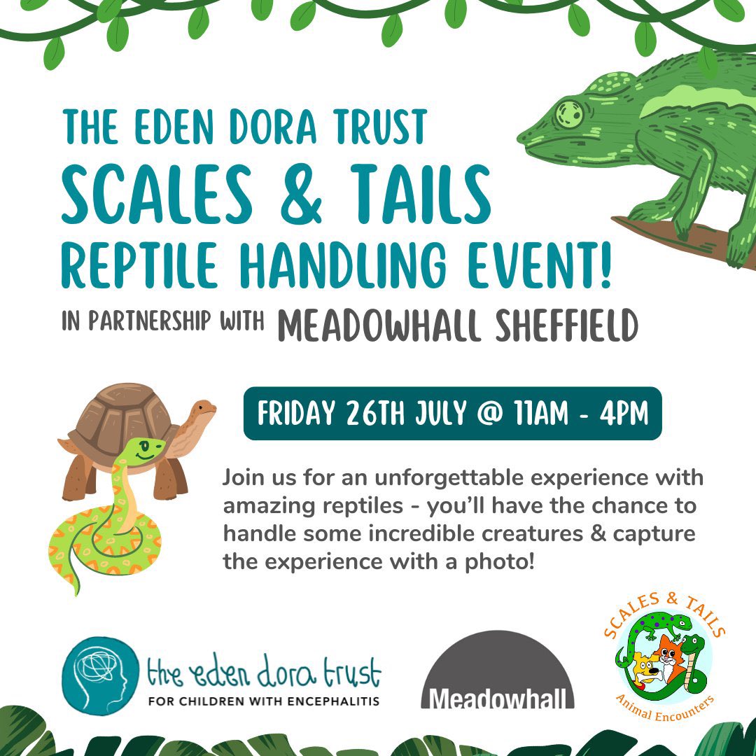 Eden Dora Trust for Children with Encephalitis (@edendoratrust) on Twitter photo We will be <a href="/LoveMeadowhall/">Meadowhall</a> this Friday 26th July with the amazing Scales & Tails 🦎
Come over & say hi - all ages welcome!
(Situated upstairs by the giving box near M&S!)
We are so proud to be the chosen charity of Meadowhall! 💙
#ABI #encephalitis #meadowhall #summerholidays We will be <a href="/LoveMeadowhall/">Meadowhall</a> this Friday 26th July with the amazing Scales & Tails 🦎
Come over & say hi - all ages welcome!
(Situated upstairs by the giving box near M&S!)
We are so proud to be the chosen charity of Meadowhall! 💙
#ABI #encephalitis #meadowhall #summerholidays