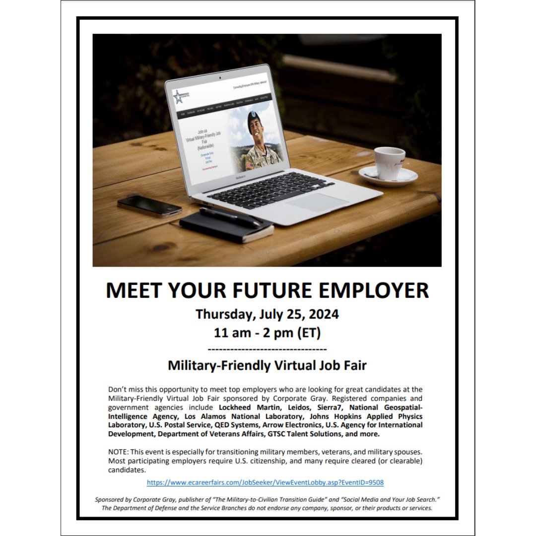 Calling all veterans, make sure to take advantage of this wonderful career growth opportunity!