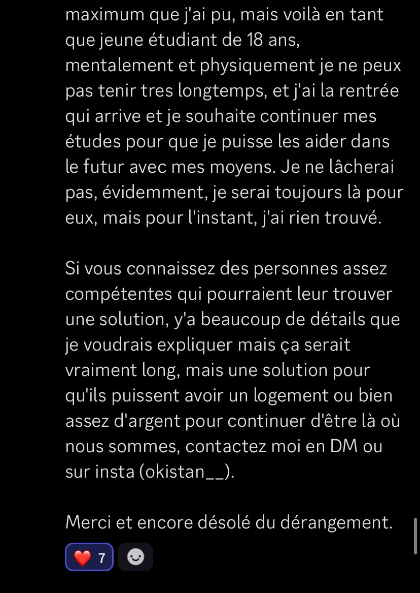 Coucou j’ai une connaissance à moi en galère ce mec est adorable aider le si vous plaît si vous pouvez rt partagez en parler ou mm aider, merci à ceux qui partageront 🩷
