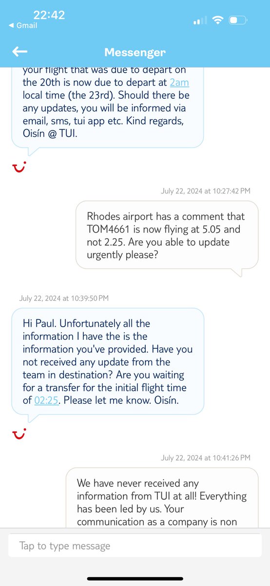 How is <a href="/TUIUK/">tuiuk</a> a viable business?! Things go wrong, but customer communication should still remain. Flight cancelled on 20th July and still in Greece without a single email. I’m now informing them of the latest information! 🤬
#scandal