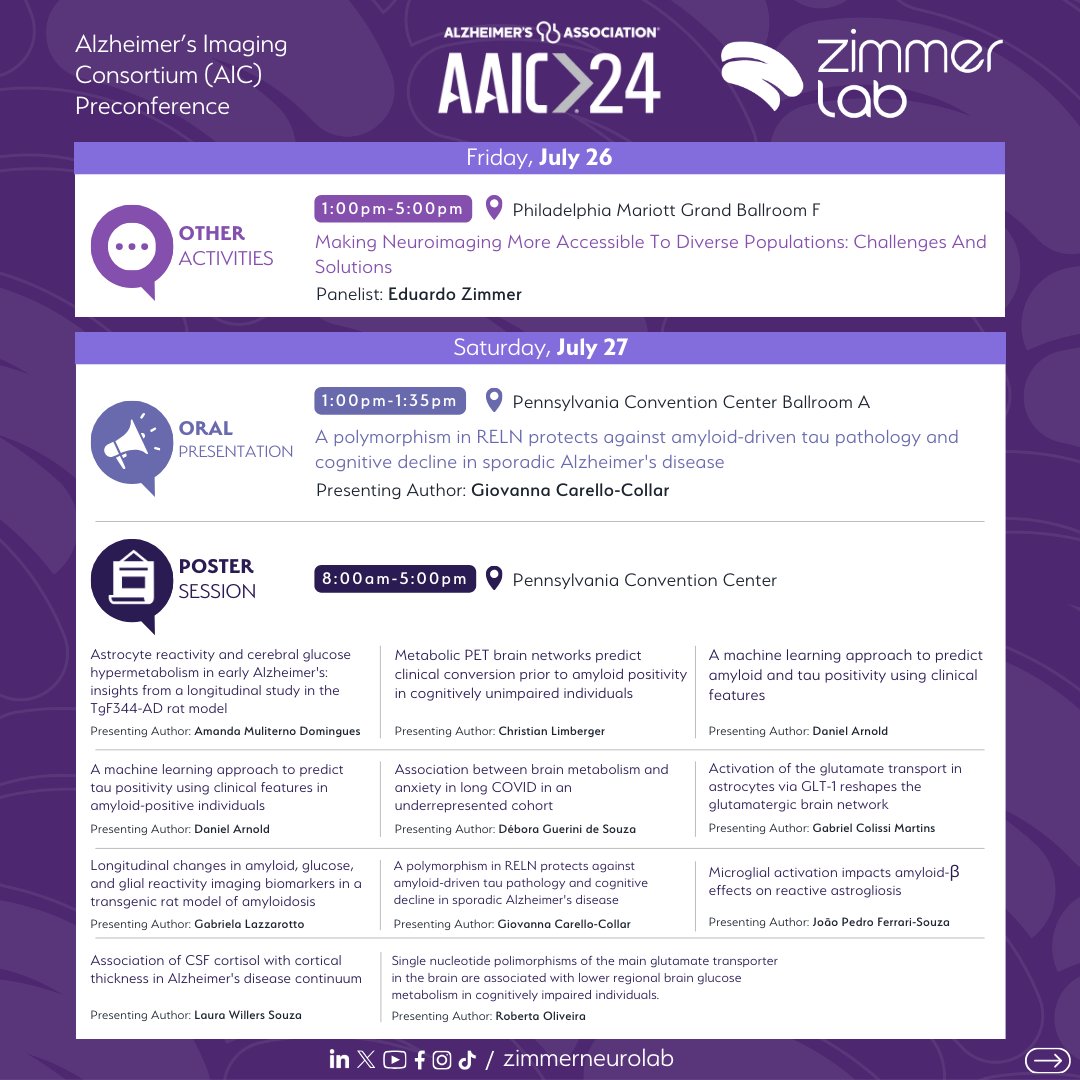 zimmerneurolab's tweet photo. 🥊Philly, here we go! 🇺🇲

Looking forward to presenting our work at @alzassociation #AAIC24.

👇Follow the thread and check it out!  🧶1/2 https://t.co/vz9y2vQxlU