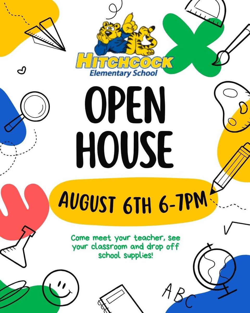 Mark your calendars: Open House is August 6th from 6-7pm and the first day of school is Thursday, August 8th! We can’t wait to see you! 
Need to see the school supply list? Click here: drive.google.com/file/d/1IcQYU2…