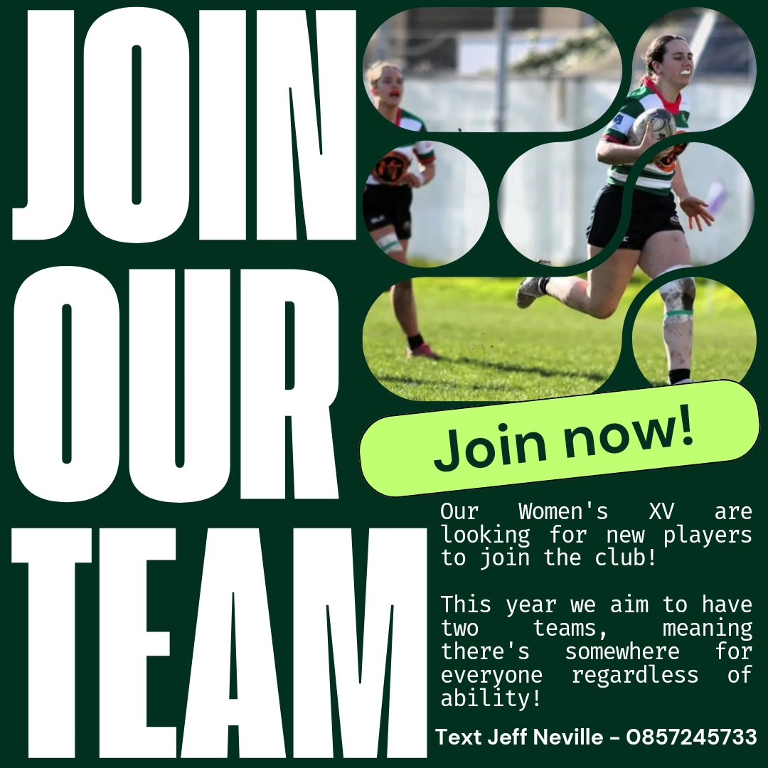 BalbrigganRFC's tweet photo. Our Women's team starts preseason training tomorrow night at 7.30pm.

It is a hugely exciting time to be involved with Balbriggan RFC. 

New or experienced players are more than welcome. 

For more information, you can DM us here or get in touch with Jeff Neville on 0857245733. https://t.co/fZlUbPjMY9