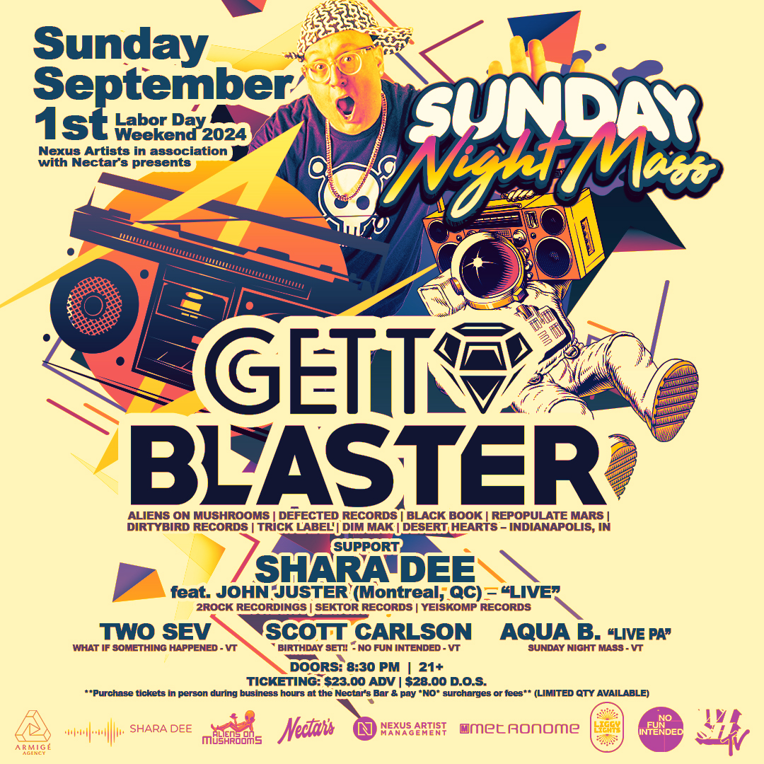 Gettoblaster's music is characterized by big, powerful basslines, crispy percussion, and addictive hooks that linger in your mind for days. Cach him when he makes his Sunday Night Mass debut Sun, 9/1 at Metronome!

🎟: bit.ly/4cYRHgK 

Presented w/ <a href="/NexusArtists/">Nexus Artists</a>