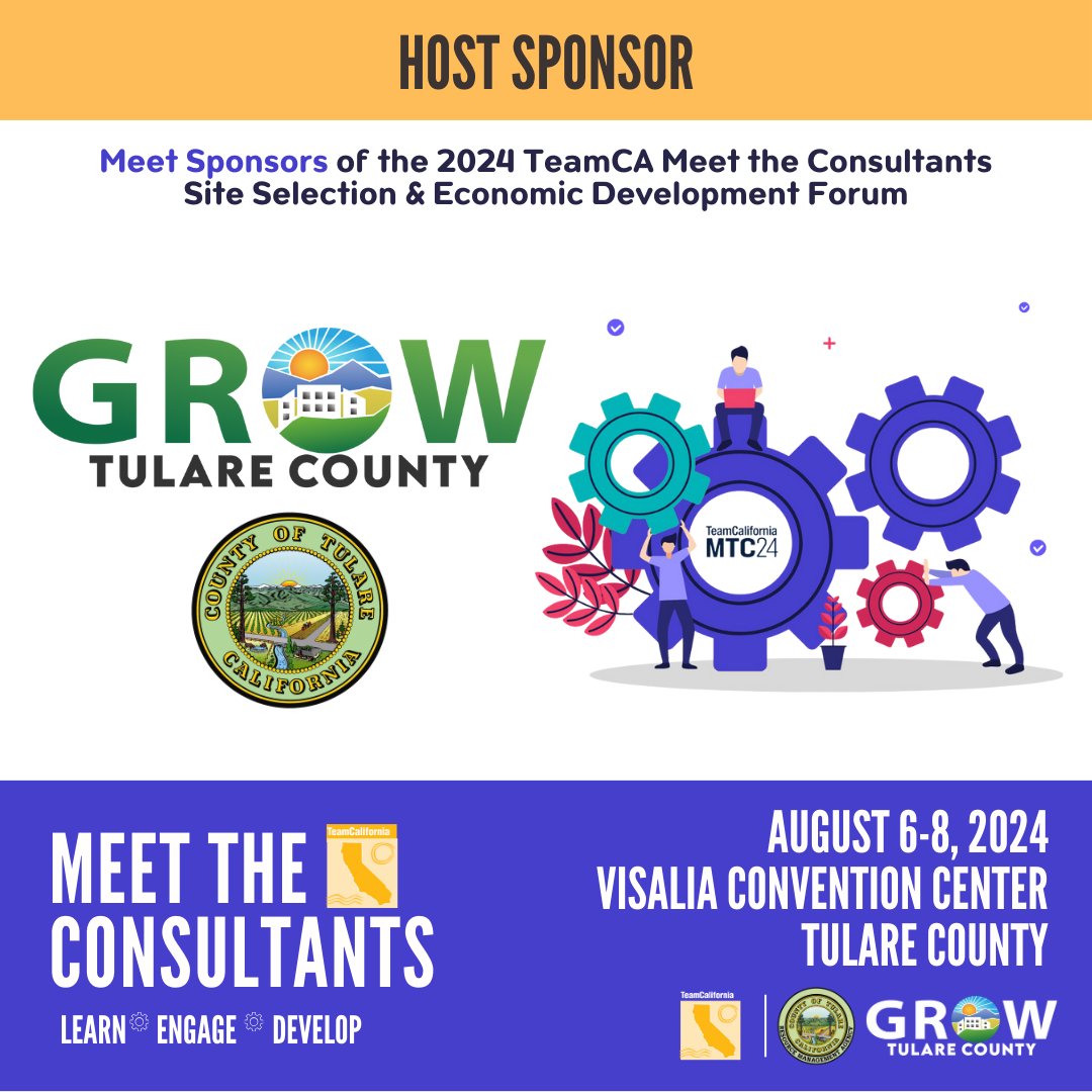 TeamCA_EDC's tweet photo. 🌟 A Huge Thank You to The County of Tulare, Host Sponsor of Meet the Consultants Forum! 🌟

Learn more about Tulare County’s RMA here: https://t.co/3nDemsLImQ

Register to join us in Tulare County: https://t.co/DUZbM58jXy

#MTC2024 #TeamCalifornia #HostSponsor #TulareCounty https://t.co/jlKNOWyBgL