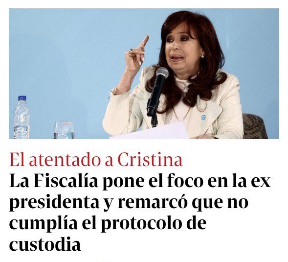 Parece un chiste pero es gravísimo: para Clarín Cristina es culpable hasta del atentado contra su propia vida. 

Estrategias de distracción mientras la justicia no investiga a los autores intelectuales y el financiamiento político a los grupos detrás del intento de asesinato a