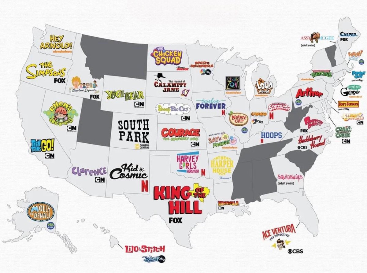 VHSDVDBLURAY4K's tweet photo. Longest Running Cartoon
Set In Each State https://t.co/GQ7bO9iUMf
