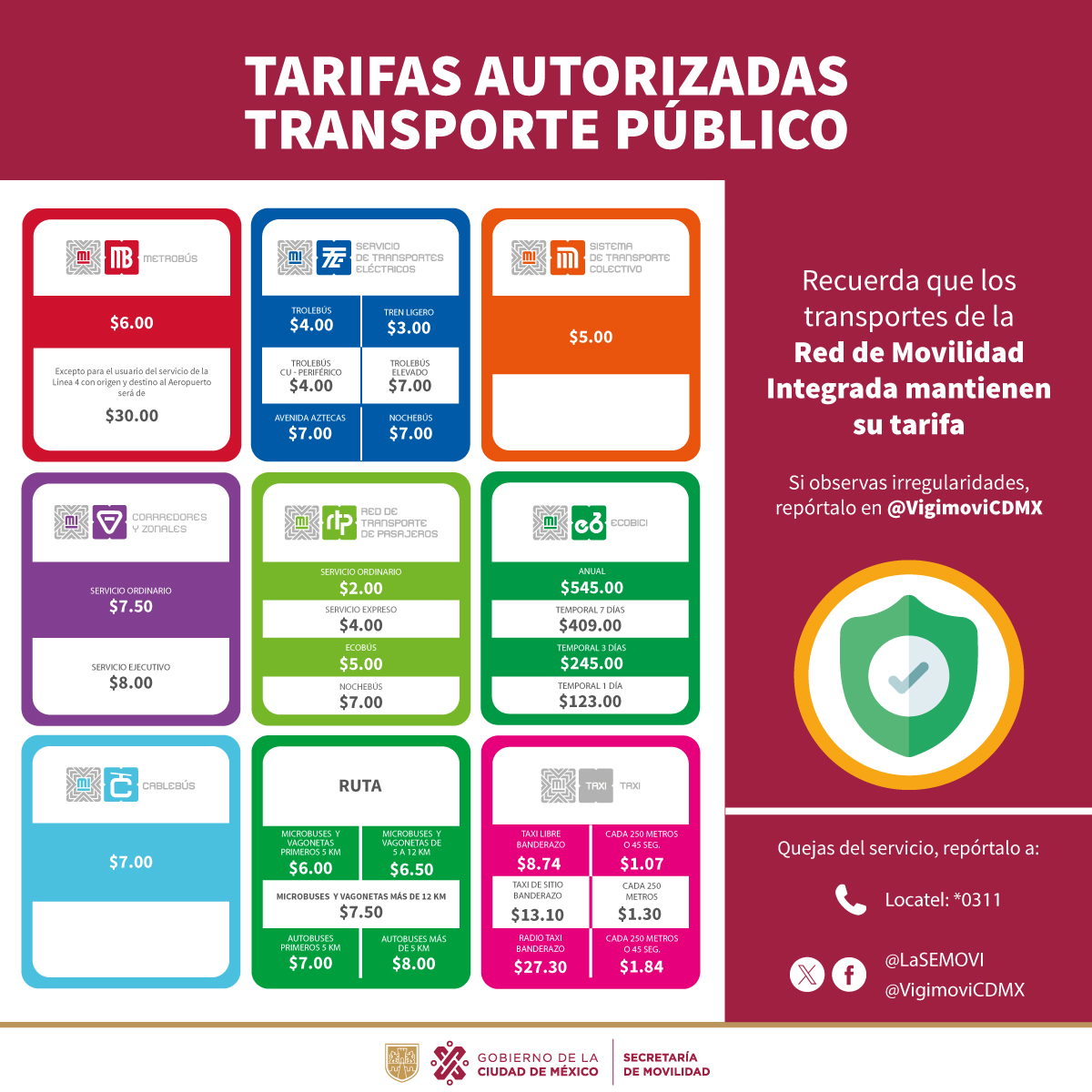 LaSEMOVI's tweet image. Fuera desconciertos 🤭

Te dejamos las tarifas autorizadas del transporte público para que las guardes en tu celular y estés enterado de cuánto debes pagar conforme al transporte que vas a utilizar 💲🫶🏼🥰
