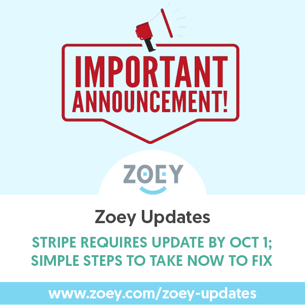 ZoeyCommerce's tweet photo. If you are using Stripe on your Zoey store, please be sure to take these steps before October 1 to avoid interruptions:

https://t.co/MBbgKe5kK2 https://t.co/kEWbjl1vIN