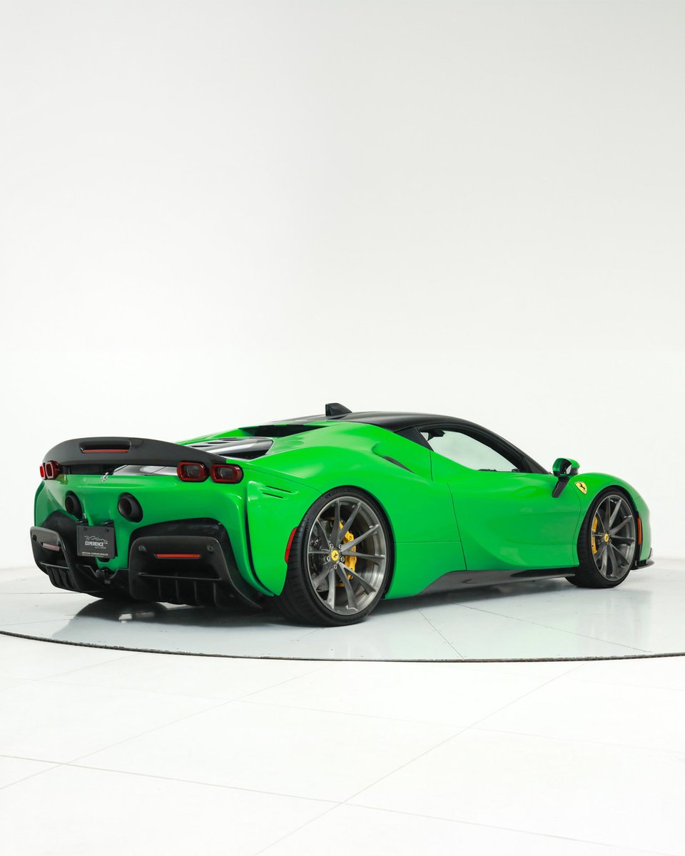 duPontREGISTRY's tweet photo. 2023 Ferrari SF90 Stradale presented in Signal Green | Price: $729,900

Professionally Upgraded Novitec Carbon Fiber Hood Accent, Novitec Springs, Inguz Forged Wheels, Michelin Pilot Sport 4S Tires, Paint Corrected, Full Body Xpel PPF including Windshield, Full Ceramic Coated https://t.co/lAKzYRDDbi