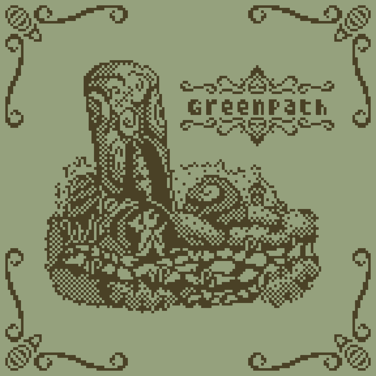 LeBifStek's tweet photo. Greenpath from #hollowknight in 1-bit style ! https://t.co/B2pkJDpmRf