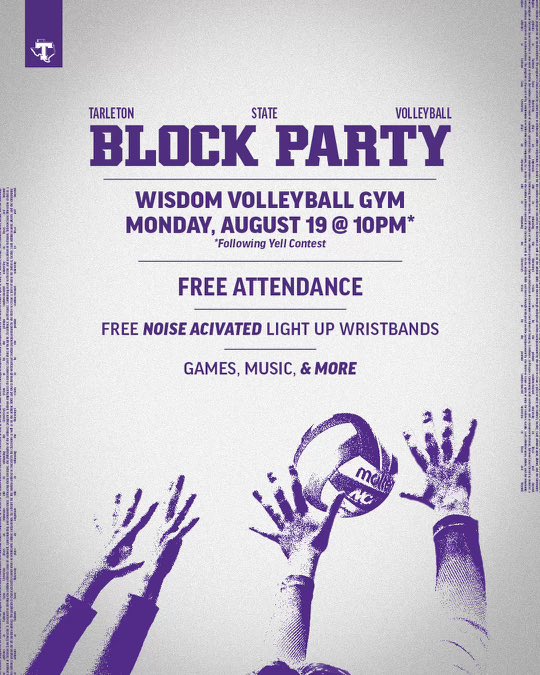 TarletonVB's tweet photo. August 19. See y’all soon. 🏐🌟💜 https://t.co/2cRkkXY8pS