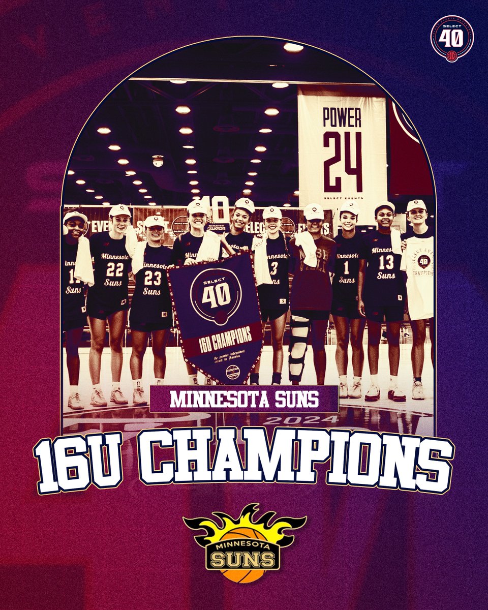 SelectEventsBB's tweet photo. Minnesota Suns are the 2024 Select 40 16U CHAMPIONS 🏆 @MNSunsbball https://t.co/0vOnGuE0PX