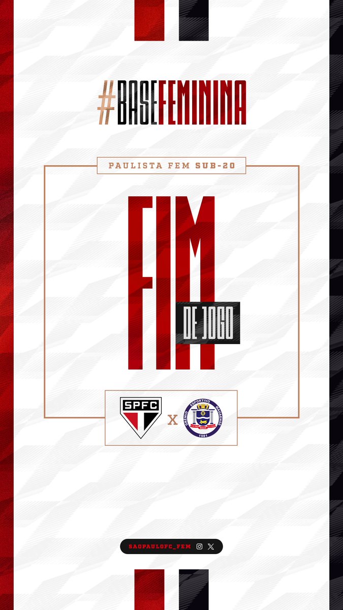 SaoPauloFC_Fem's tweet photo. PAULISTA SUB-20: Fim de jogo! #SPFCxMAU (15-0)

⚽️⚽️⚽️⚽️⚽️ Kesia
⚽️⚽️⚽️ Rebeca
⚽️⚽️ Vitorinha
⚽️ Clarinha
⚽️ Yasmin
⚽️ Duda Coutinho 
⚽️ Ana Júlia
⚽️ Lorenza

#FutebolFemininoTricolor
#VamosSãoPaulo 🇾🇪 https://t.co/Had8K869Ey