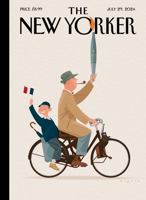 F_Desouche's tweet photo. La Une à paraître de l'hebdomadaire américain "The new Yorker" pour présenter les Jeux olympiques
 https://t.co/XfOmxy2fxa https://t.co/w7Em5nRJuC