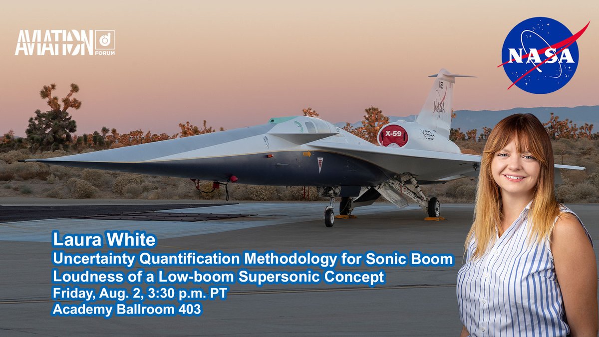 Wait, @AIAA #Aviation!  We've got one more uncertainty quantification presentation this afternoon. Join NASA mathematician Laura White and learn more about her work on low-boom.