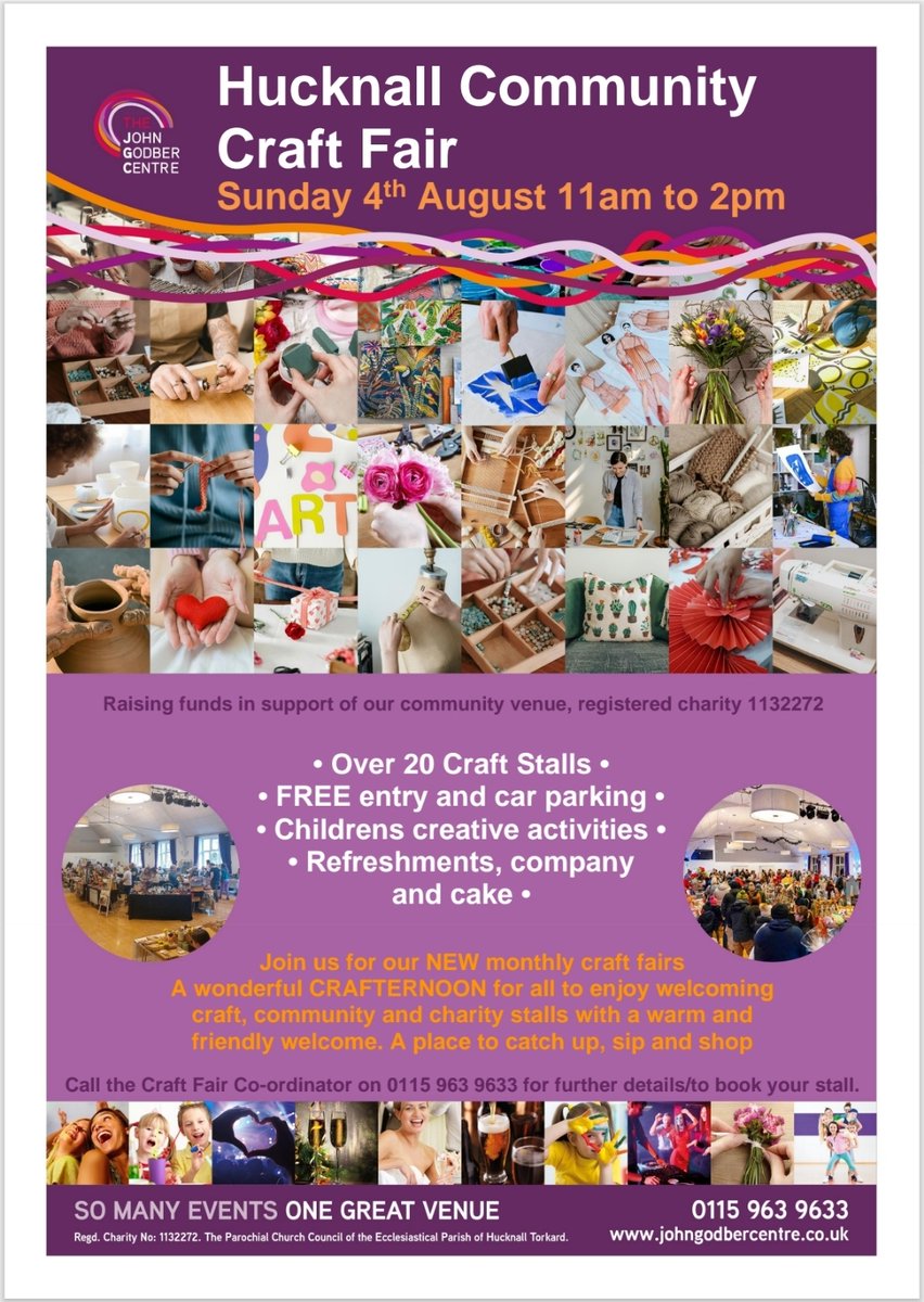We're preparing for our next Community Craft Fair. August is now full but feel free to message about our other upcoming events. Looking to shop wonderful creatives, put the date in your diary!
#craftfair #craftfayre #nottinghamcreatives #ng15