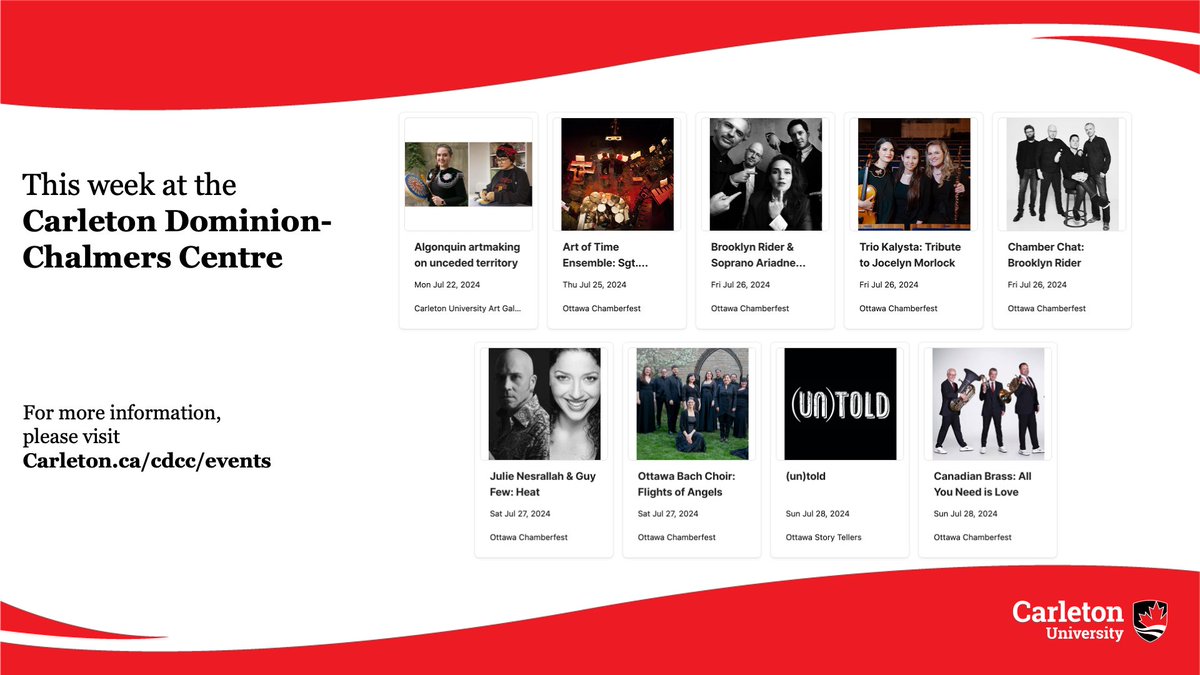 CU_CDCC's tweet image. This Week @ CDCC!!

@Carleton_U 
@CU_FASS 
@MyCarletonU 

@CUArtGallery 
@Chamberfest 
@artoftime 
@Brooklyn_Rider 
@AriadneGreif 
@JulieNesrallah 
@guyfew 
@ottawabachchoir 
@ottawastory
@CanadianBrass