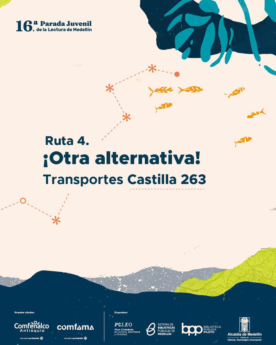 ¡La 16.ª Parada Juvenil de la Lectura está a la vuelta de la esquina! 🌟📚

Prepárate para 16 horas llenas de aventuras. Aquí te decimos cómo llegar:

📍 Biblioteca Gabriel García Márquez
Carrera 80 # 104-04, Doce de Octubre

¡Te esperamos!