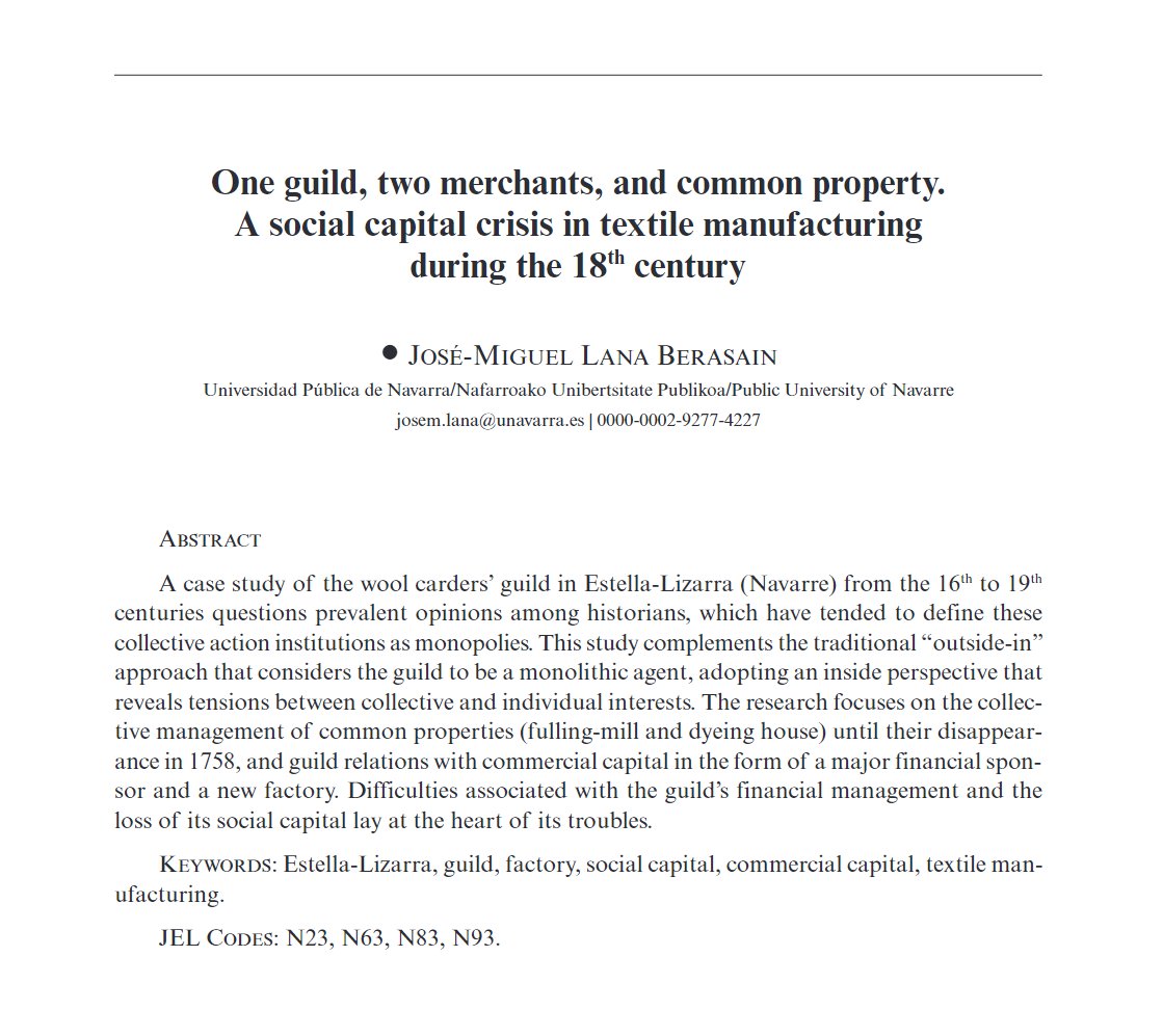 rhi_ihr's tweet photo. We are proud to announce the leading article of Issue 91 of the @rhi_ihr, where José-Miguel Lana Berasain (@UNavarra) explores the guild of wool carders in Navarre during the 18th century with an innovative approach. Find it here: https://t.co/nDyQiVMWqM https://t.co/opTfBp1RzY
