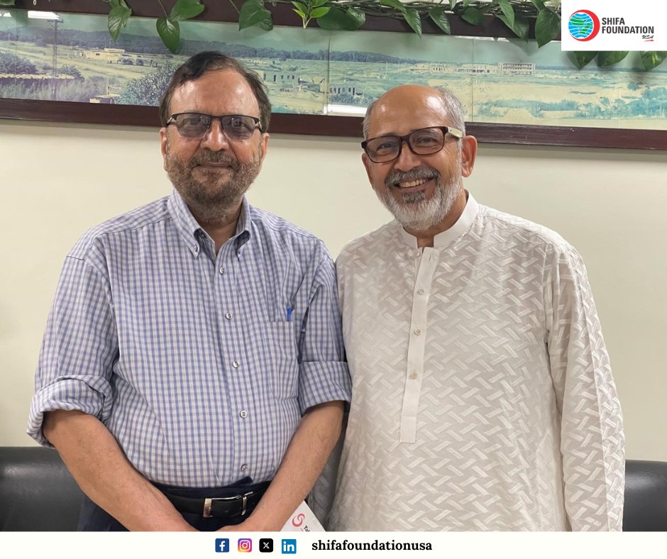 UsaShifa's tweet photo. Dr. Maqsood Ahmad, Chairperson of @hometowncf_org had a meeting with Dr. Habib Ur Rahman, President of @UsaShifa &amp; Dr. Khadeeja Azhar, ED of @ShifaFoundation. The meeting focused on exploring areas of mutual interest &amp;  potential collaborations in the healthcare sector. https://t.co/zZy6IDDdgt