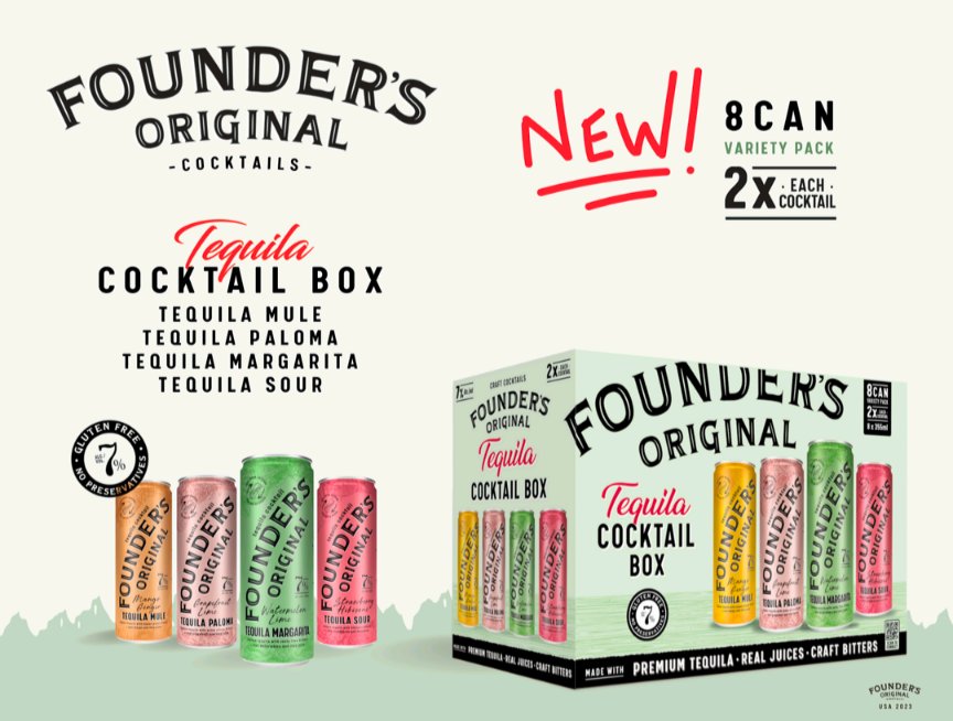 AtlanticBev's tweet image. Stock up on Founder's Original Tequila Cocktail box this summer! Made with premium tequila, real juices  and craft bitters🌞🏝️
.
.
.
#madebybartenders #glutenfree #readytodrinkcocktails #tequila #craftlantic