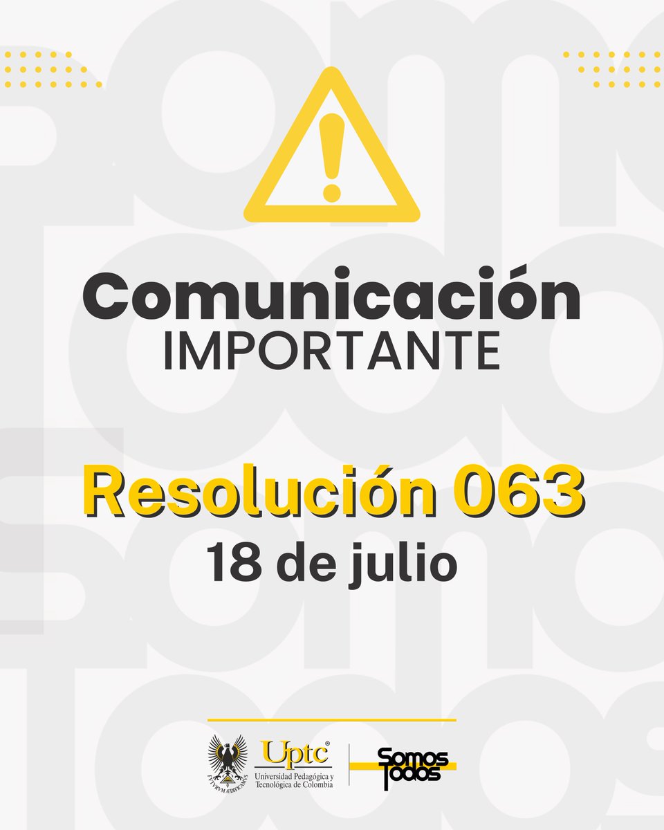 UPTCoficial's tweet photo. ⚠️¡#ATENCIÓN!📢
Les informamos que se han ampliado las fechas de matrícula y pago de derechos pecuniarios para el segundo semestre académico 2024 en los programas de pregrado de nuestras sedes: Central #Tunja, #Duitama, #FESAD y #Aguazul 🏫
Más info🖱️👇
https://t.co/jwVyEJn3sg https://t.co/XbWZWw8nY2