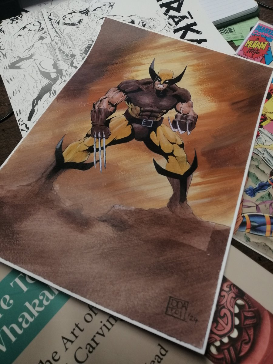 DDA_Toi's tweet photo. Wolverine Acrylic/Ink on A4 Mixed media. Print available https://t.co/1C993t47pw https://t.co/rNheqwHDaE