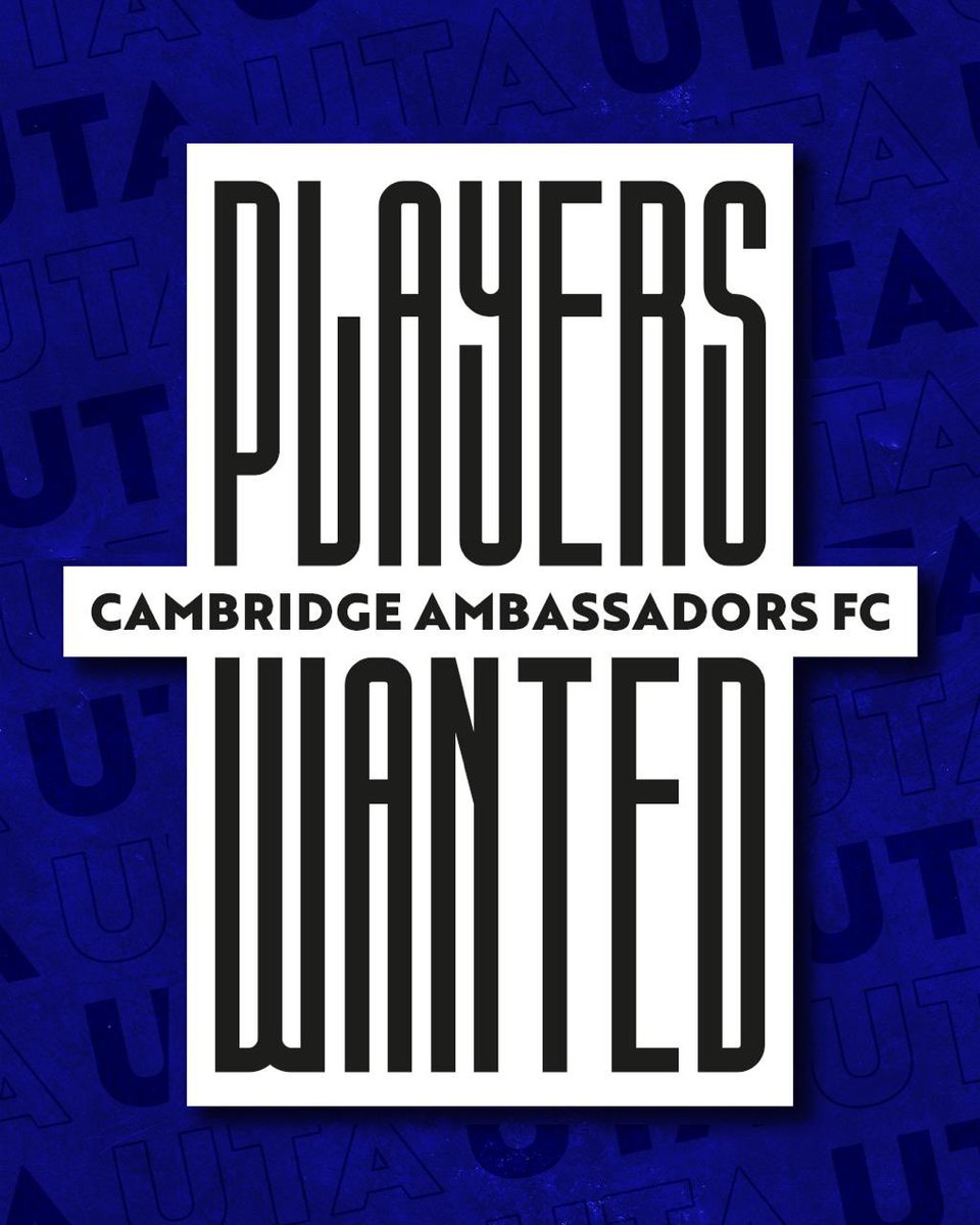 Cambambassadors's tweet photo. Are you aged 16-18?? ‼️

Cambridge Ambassadors are offering no signing on fee and 50% discount on match and training fees. 

If you are looking to move on from youth to adult football, or fancy a step up. 

Message us 📣

We train Tuesday nights and play every Saturday! ⚽️ https://t.co/NvgXGXZ5zz