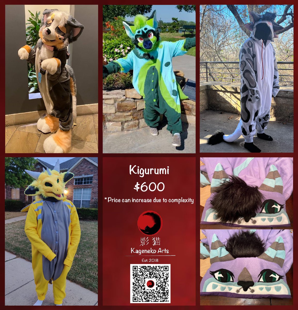 If you would like to have your own custom, comfy kigurumi I’ve got good news for you!! One to two slots are open with a TAT of Nov-Dec, so come on and claim your spot! ❤️🖤