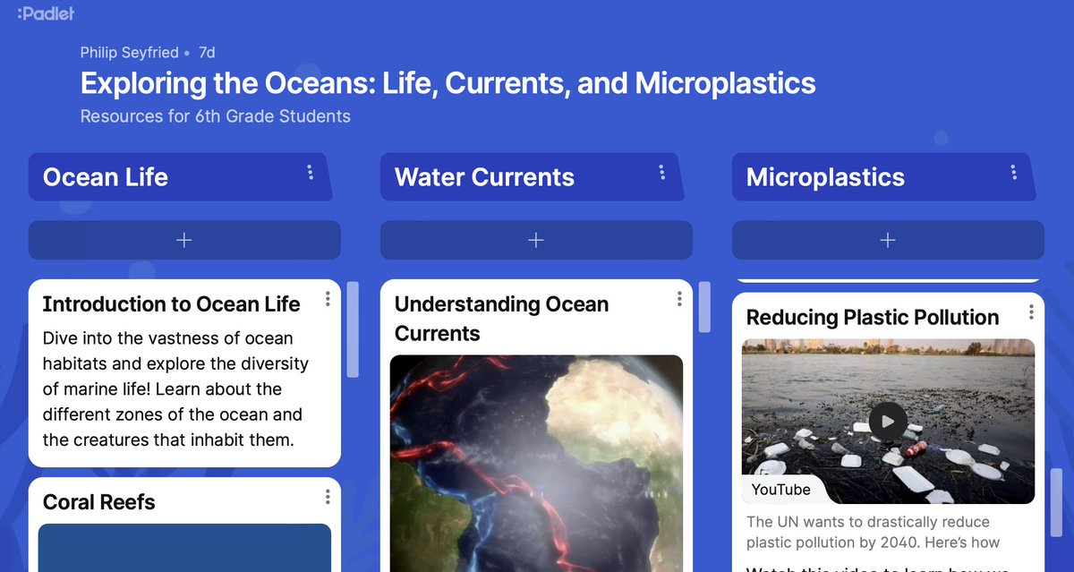 Leveraging #ai in #Padlet, you can create a textset in minutes from a single prompt such as, "create a textset about oceans." It's fascinating! Setting up research projects has never been easier. What are your thoughts? 
#aiforeducation