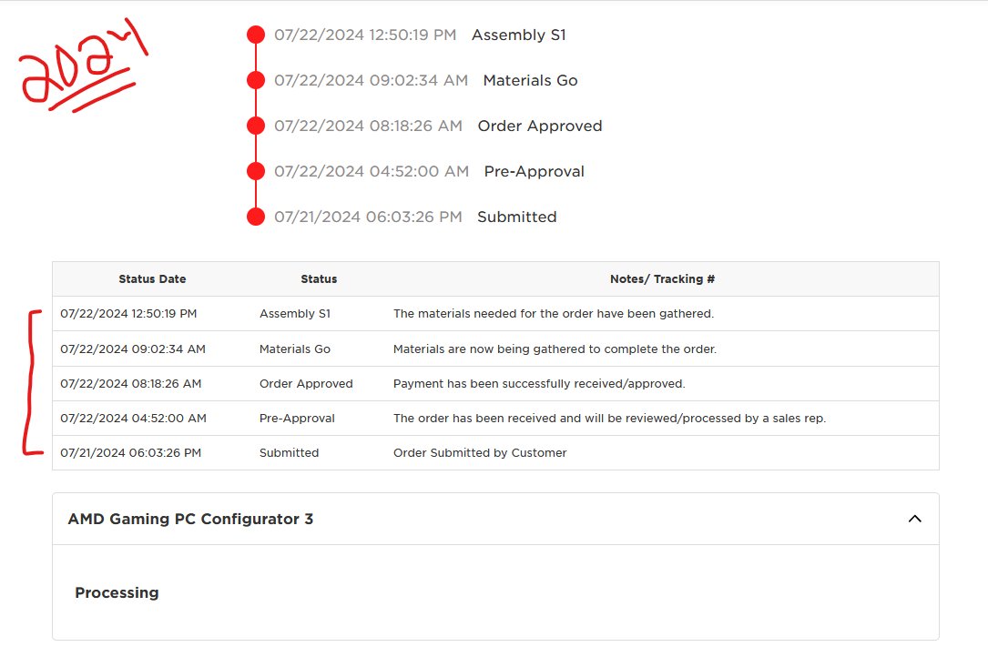 PyreSama's tweet photo. I just want to give some kudos to @iBUYPOWER because back in 2021 I bought my PC and it felt like it took forever to get (Refer to dates and times on pictures) but I just ordered @Stephan35611129 PC last night and they're are just pumping it out. I'm hopeful! TY! https://t.co/4KjeAwVO05