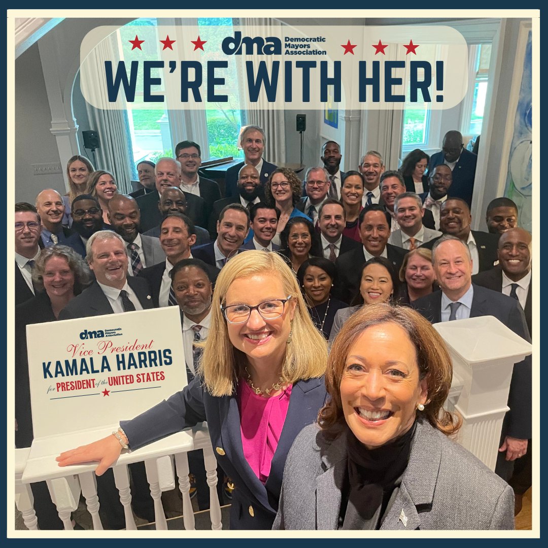 Nearly 300 Democratic Mayors are standing with her!

We’re proud to support Vice President Kamala Harris as the next President of the United States.