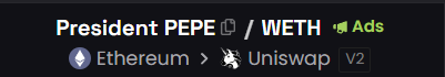 prepeerc20's tweet photo. 1k$ ADS ARE LIVE ON @dexscreener 

Vote for $PREPE https://t.co/FVOYWGreSE