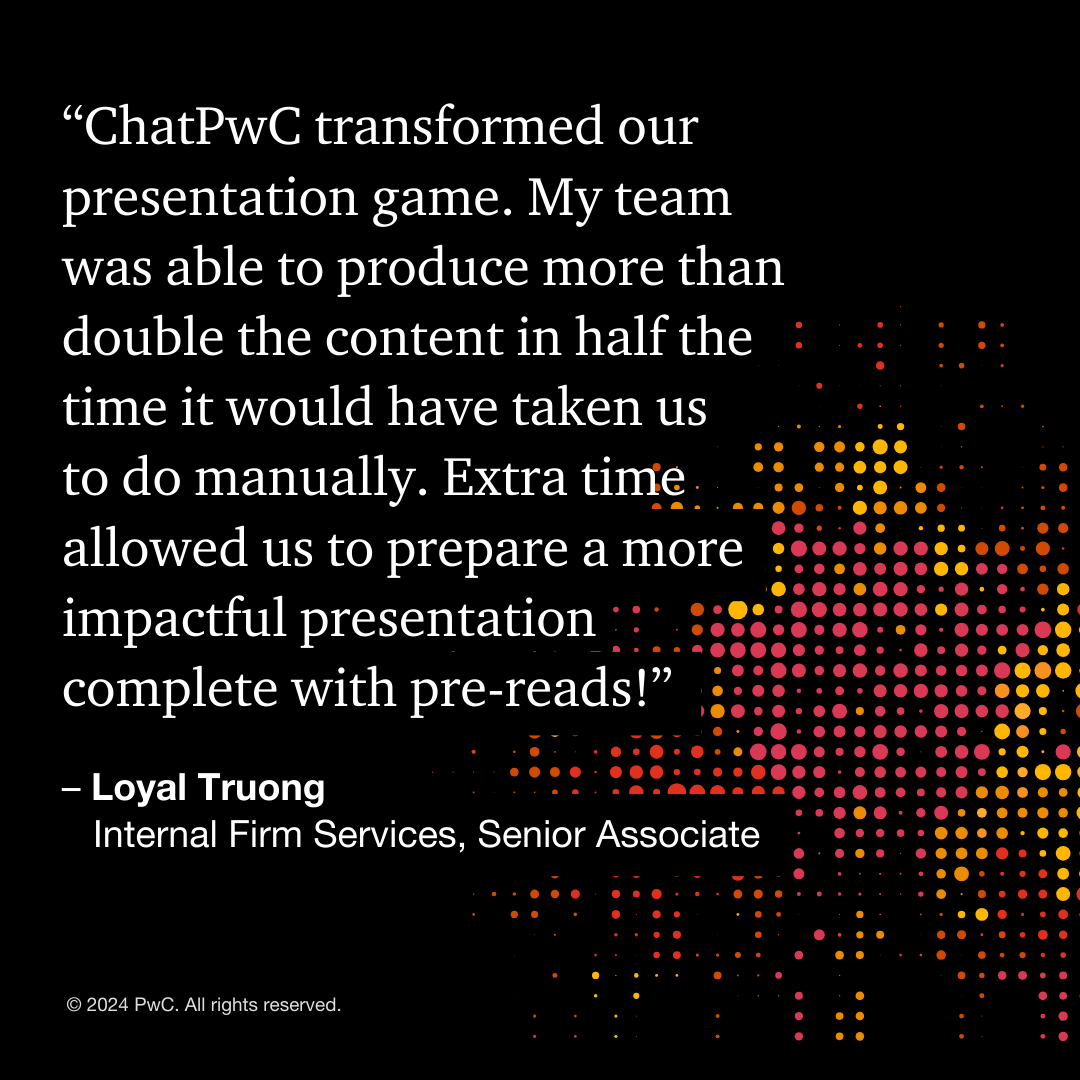 TXAuditJobs's tweet photo. From saving time to increasing productivity, ChatPwC is helping PwCers embrace a human-led, tech-powered approach. Learn more. https://t.co/EEnMTW4F6K https://t.co/xmBu5apgQp