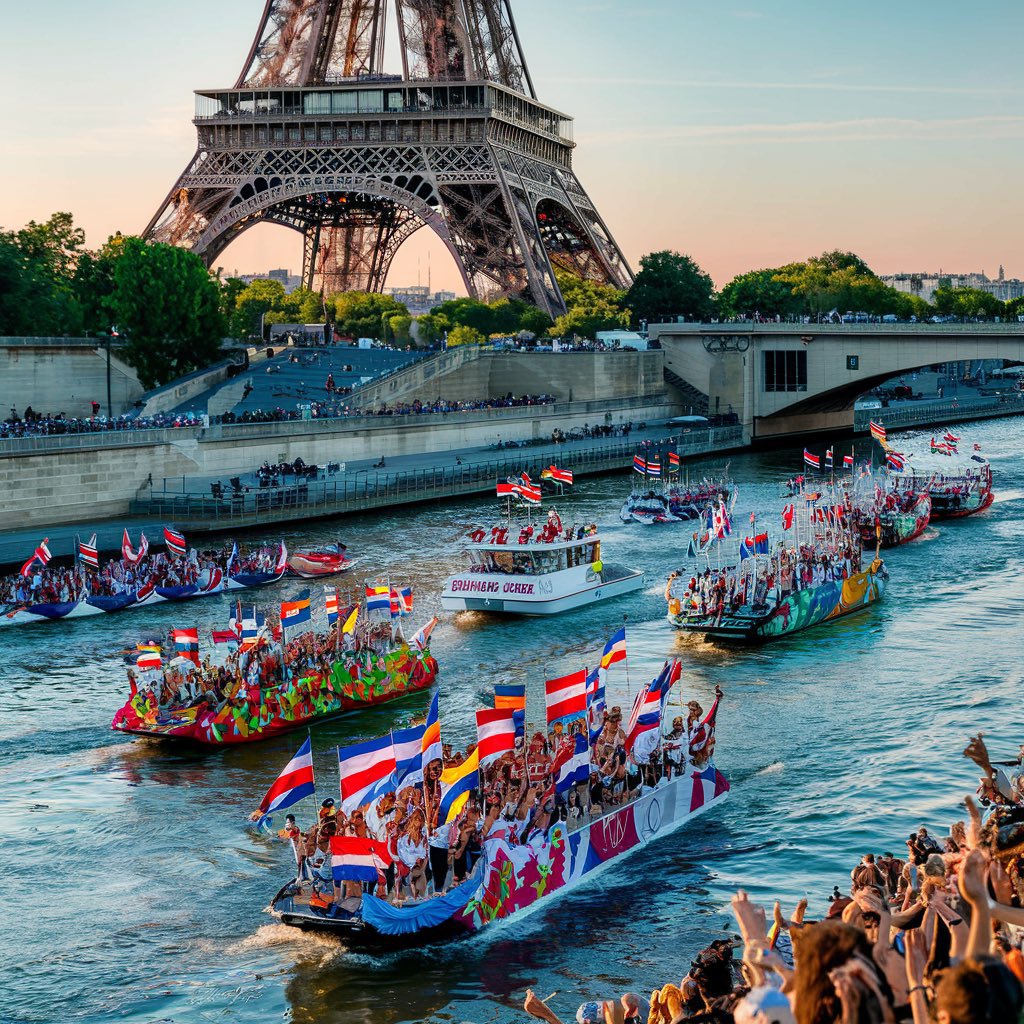 CNotiWeb's tweet photo. #DEPORTES: COMIENZAN LOS JUEGOS OLÍMPICOS #Paris2024

Por primera vez en la historia, unos Juegos Olímpicos serán inaugurados fuera de un estadio. Esta vez, el desfile de las delegaciones será en barcos sobre el río Sena, a lo largo de 6kms, para llegar a la Torre Eiffel. MÁGICO https://t.co/J5EVs5wfRv