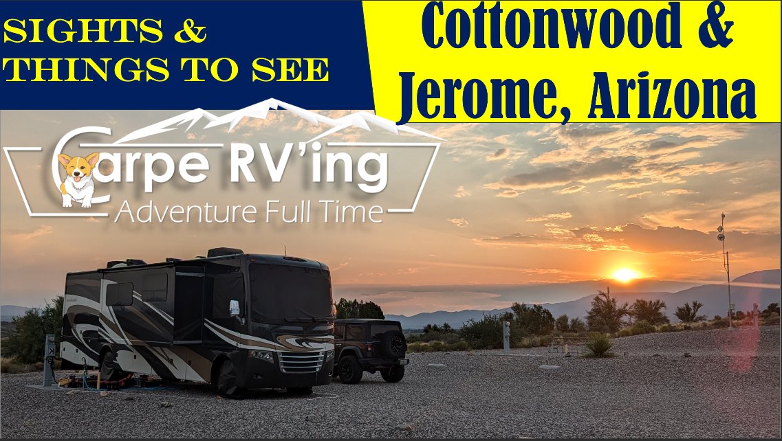 RvingCarpe's tweet photo. 🚐✨ Ready for an adventure? Join us as we explore the charming towns of #CottonwoodAZ and #JeromeAZ in our latest #RVTravel vlog! Discover hidden gems, historic sites, and scenic views. 🍷🏜️ Check out our video now and plan your next #RoadTrip! 📺🔗 https://t.co/fVjPUmA1CP https://t.co/GfCtwb5chy