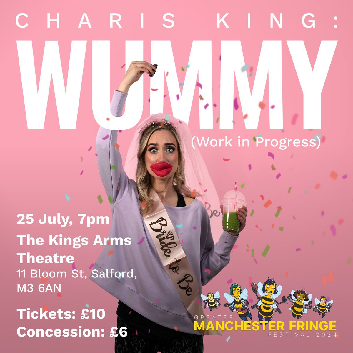 charis_king's tweet photo. Come and see my one-woman comedy play Wummy this Thursday, 7pm at The Kings Arms Theatre @GMFringe ! https://t.co/L9w2uqXrn9