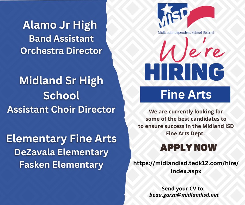Come work for an amazing district with amazing kids!