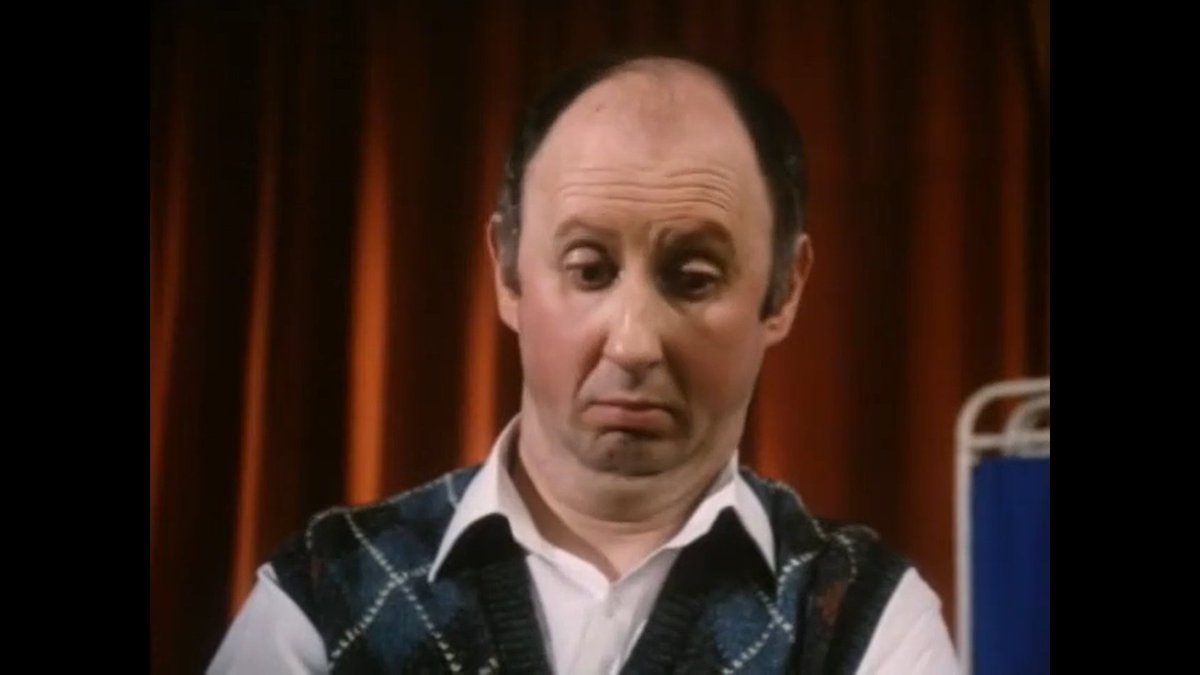 The scariest thing on "Hammer House of Mystery and Suspense: Mark of the Devil" - Bullet Baxter from
#GrangeHill (Michael Cronin) without a beard.