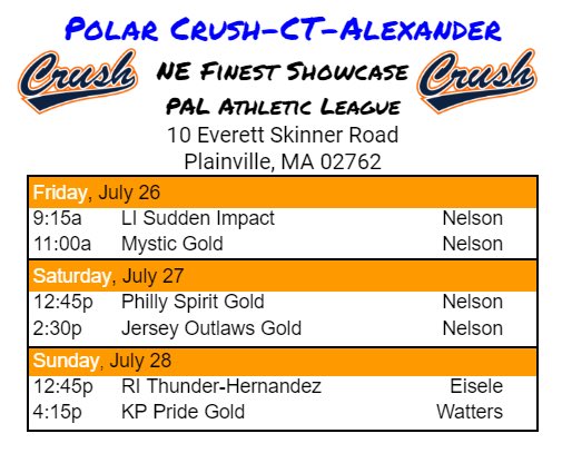 Getting ready to head to my final tournament of the summer at NE Finest Showcase. Can’t wait to see you there!