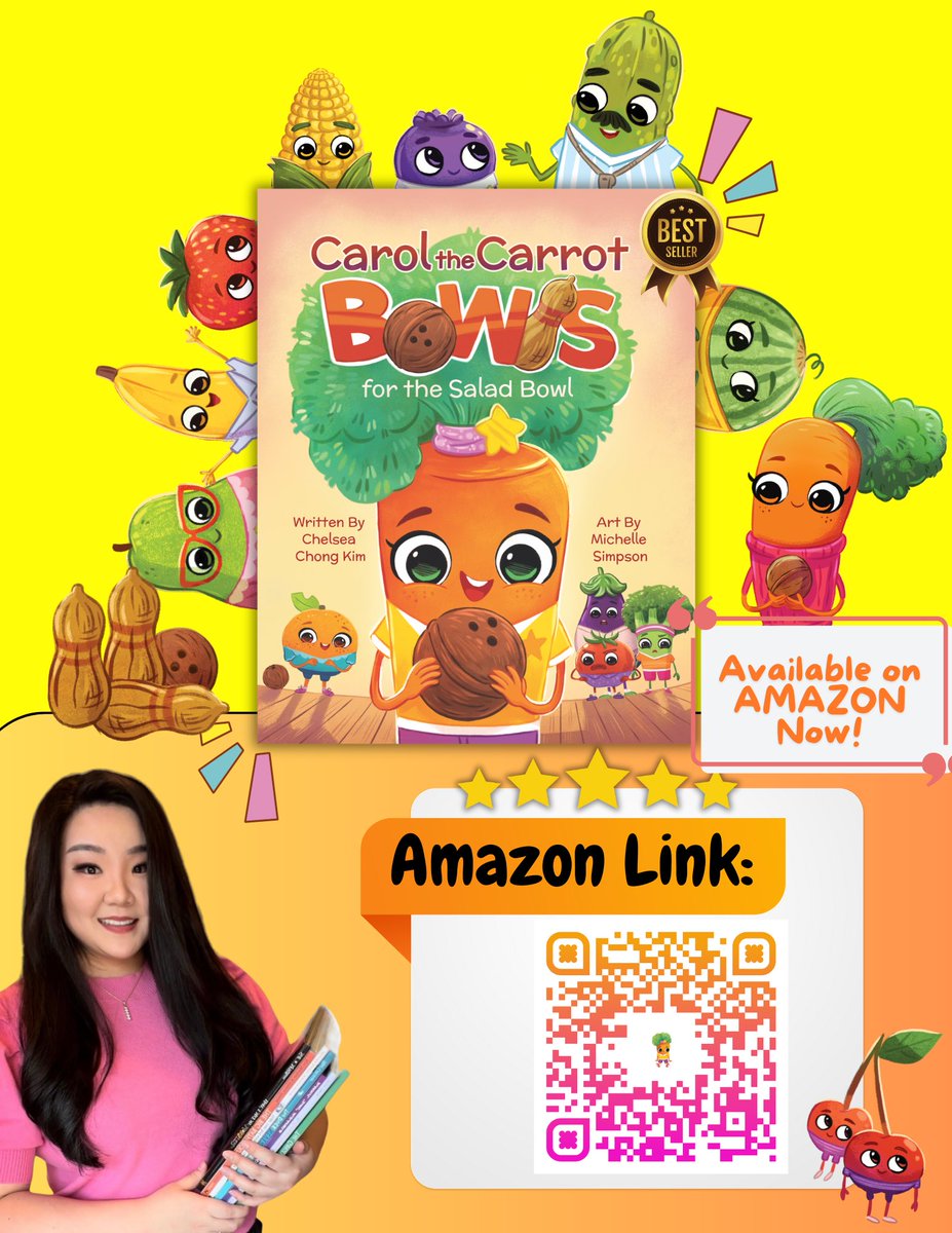 I NEED YOUR HELP! 

Carol the Carrot Bowls for the Salad Bowl needs your help😊
Help me spread the news! 
Repost, Print, Share, Tag, Mention! Let’s make sure everyone knows about Carol’s exciting adventures in the salad bowl! Purchase on Amazon! 
Scan the QR code! 
❤️