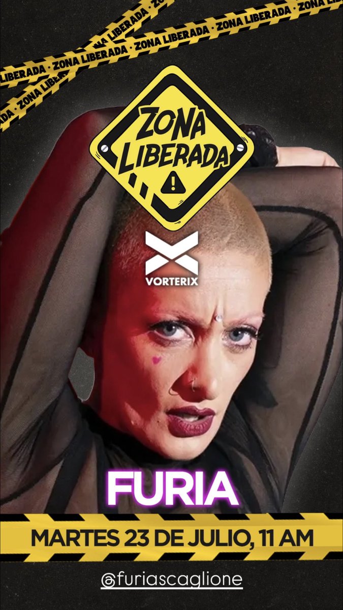furiaupdate's tweet photo. ⏰|| PONE ALARMA MAÑANA 11HS 🤩 

Mañana martes 23 de Julio a las 11:00 Juli va a  estar en Zona Liberada (Vorterix) 🔥

¡NO TE LO PIERDAS! 💜

#GranFuria https://t.co/nYjgcUkTBZ