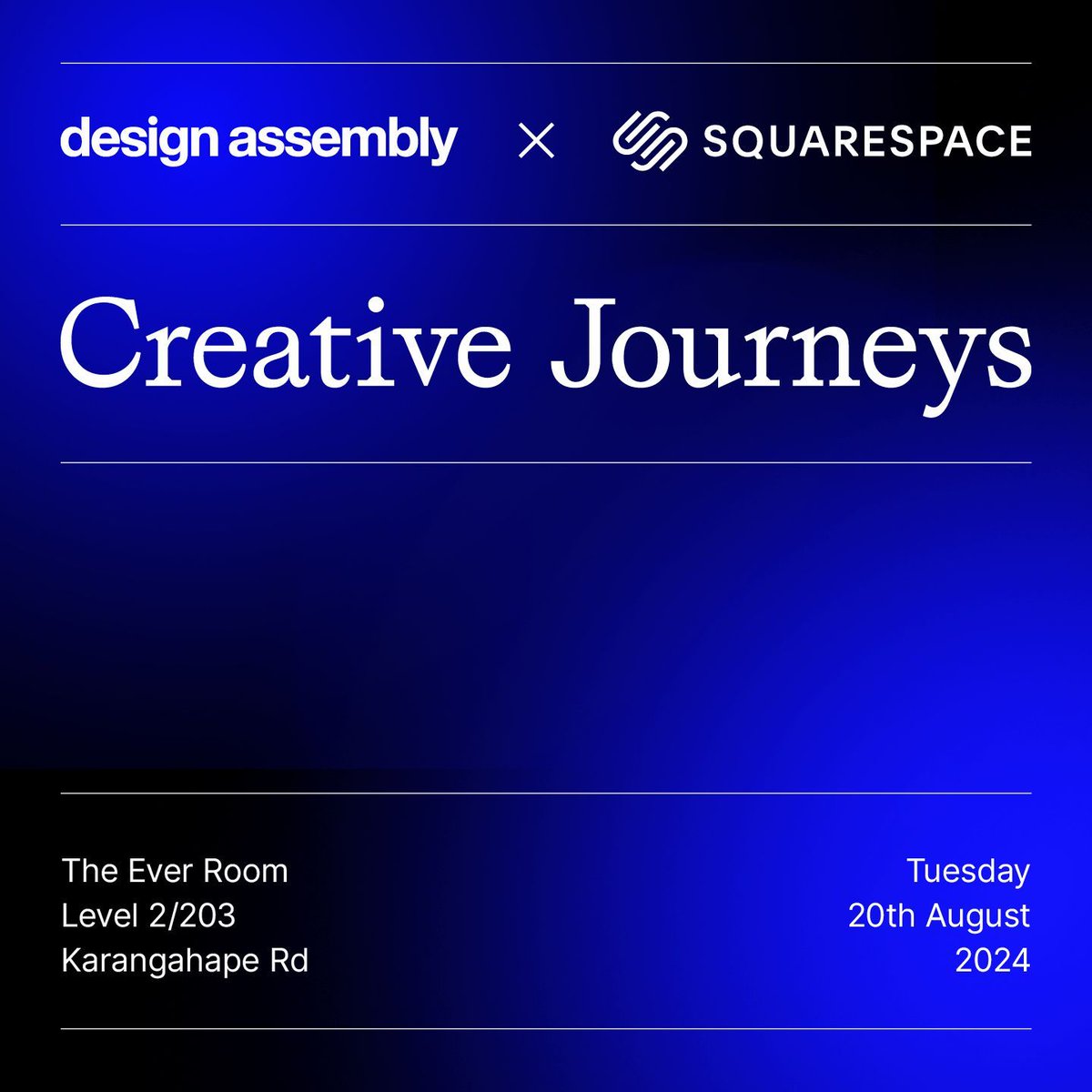 DsgnAssemblyNZ's tweet image. ANNOUNCING Creative Journeys powered by @squarespace x @designassembly 

More details here – buff.ly/469CIys 

#CreativeJourneys #DesignEvent #Squarespace #DesignCommunity #NZDesign